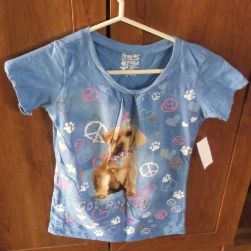 2/$30 Ross Sportswear Blue Puppy T-shirt Girls Size L NWT